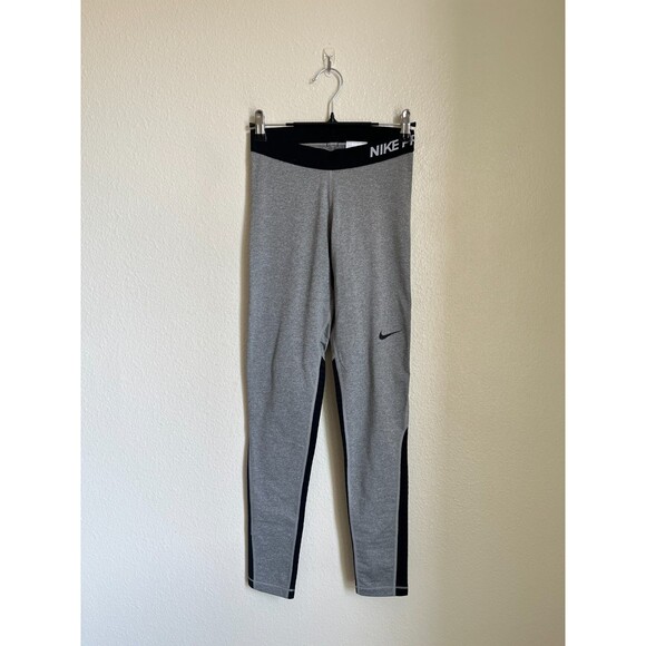 Nike Women's PRO Warm Training Tights in Heather Gray Size SMALL - Picture 1 of 6